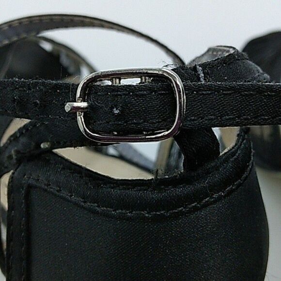 DEB Heels Shoes Size 8.5 Black Open Toe Strappy Lace Fabric - Picture 14 of 15